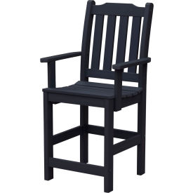 Highwood Synthetic Wood Lehigh Counter Height Dining Chair With Arms, Black