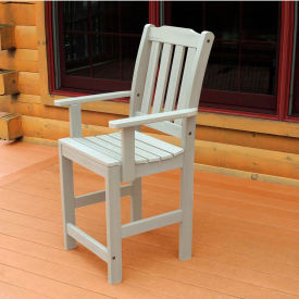 Highwood Synthetic Wood Dining Chair With Arms, Whitewash