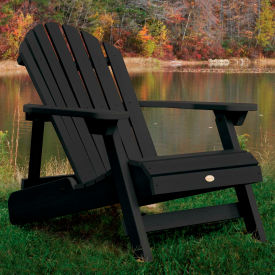 Highwood USA AD-CHL1-BKE highwood® Hamilton Folding Adirondack Chair, Adult - Black image.