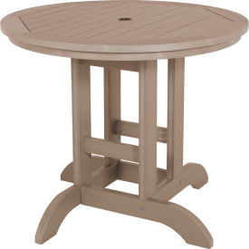 Highwood® 36" Round Outdoor Dining Table Woodland Brown 