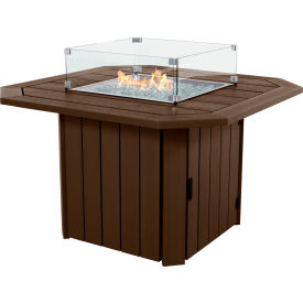 Highwood® Oasis Fire Pit Table 40"L x 40"W x 30-1/2"H Weathered Acorn 