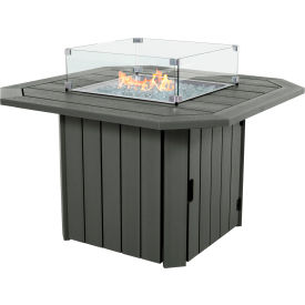 Highwood® Oasis Fire Pit Table 40"L x 40"W x 30-1/2"H Coastal Teak 