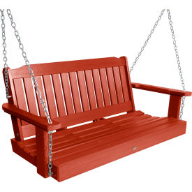 Highwood® Lehigh 4 Porch Swing Rustic Red 