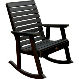 Highwood USA AD-RKCH2-BKE highwood® Weatherly Outdoor Rocking Chair, Eco Friendly Synthetic Wood In Black image.