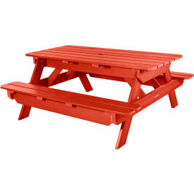 Highwood® Hometown 72" A-Frame Rectangular Picnic Table Rustic Red 