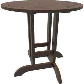 Highwood USA CM-CTRSQ36-ACE Sequoia Professional Bistro 36" Counter Height Dining Table, Round, Weathered Acorn image.