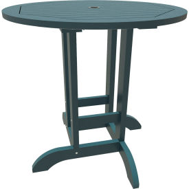 Highwood USA CM-CTRSQ36-NBE Sequoia Professional Bistro 36" Counter Height Dining Table, Round, Nantucket Blue image.