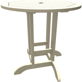 Highwood USA CM-CTRSQ36-WAE Sequoia Professional Bistro 36" Counter Height Dining Table, Round, Whitewash image.