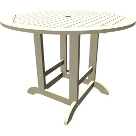 Highwood USA CM-CTRSQ48-WAE Sequoia Professional 48" Counter Height Dining Table, Round, Whitewash image.