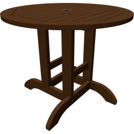Highwood USA CM-DTRSQ36-ACE Sequoia Professional Bistro 36" Dining Height Table, Round, Weathered Acorn image.