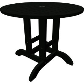 Highwood USA CM-DTRSQ36-BKE Sequoia Professional Bistro 36" Dining Height Table, Round, Black image.
