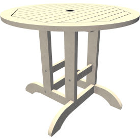 Highwood USA CM-DTRSQ36-WAE Sequoia Professional Bistro 36" Dining Height Table, Round, Whitewash image.