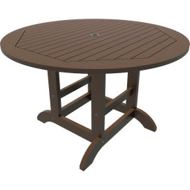 Highwood USA CM-DTRSQ48-ACE Sequoia Professional 48" Dining Height Table, Round, Weathered Acorn image.