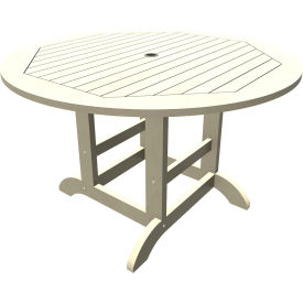 Highwood USA CM-DTRSQ48-WAE Sequoia Professional 48" Dining Height Table, Round, Whitewash image.
