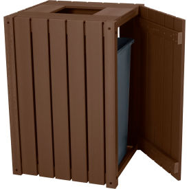 Highwood® Square Commercial Trash Can 30 - 39 Gallon Capacity. Weathered Acorn 