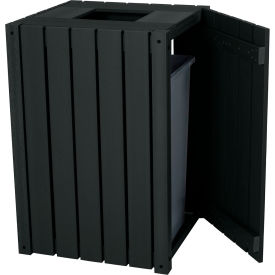 Highwood® Square Commercial Trash Can 30 - 39 Gallon Capacity. Black 