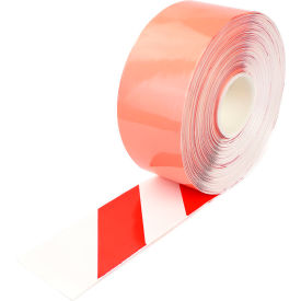 PermaStripe Heavy Duty Hazard Floor Marking Tape, 4"W x 98'L, Red/White view 2