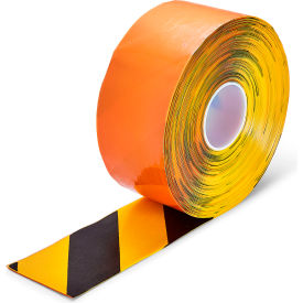 Heavy Duty Hazard Floor Marking Tape, 4"W x 98'L, Black/Yellow view 2
