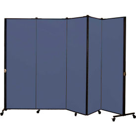 Healthflex Portable Medical Privacy Screen 5-Panel Vinyl Blue Tide