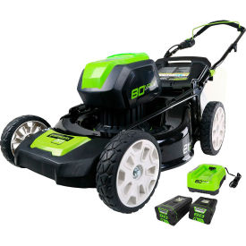 Greenworks 2500402 GreenWorks® 2500402 GLM801601 80V Pro Series 21" Lawn Mower Kit W/(2) 2.0Ah Batteries & Charger image.