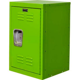 Hallowell HKL1515(24)-1SA Hallowell® 1-Tier 1 Door Kid Mini Locker, 15"W x 15"D x 24"H, Sour Apple Green, Unassembled image.