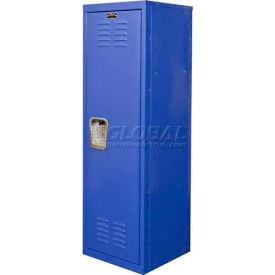 Hallowell HKL151548-1GS Hallowell® 1-Tier 1 Door Kid Locker, 15"W x 15"D x 48"H, Grand Slam Blue, Unassembled image.