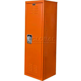 Hallowell HKL151548-1HP Hallowell® 1-Tier 1 Door Kid Locker, 15"W x 15"D x 48"H, Hoop Orange, Unassembled image.