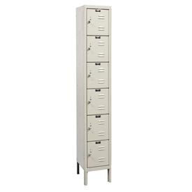 Hallowell U1288-6G-PT Hallowell® 6-Tier 6 Door Corrosion Resistant Locker, 12"W x 18"D x 78"H, Tan, Unassembled image.