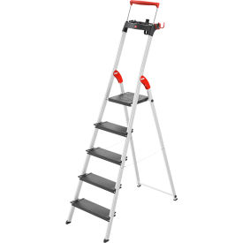 Hailo LLC. 8050-527 Hailo L100 Pro 5 Step Aluminum Folding Step Ladder image.