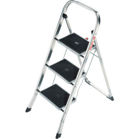 Hailo LLC. 4393-801 Hailo K30 3 Step Aluminum Folding Step Ladder - 4393-801 image.