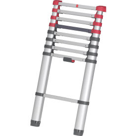 Hailo LLC. 7113-091 Hailo T80 Safety Telescopic Ladder w/ 9 Steps Ladder & One Hand Unlocking System, 330 lb. Capacity image.