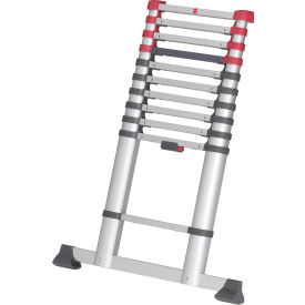 Hailo LLC. 7113-111 Hailo T80 Safety Telescopic Ladder w/ 11 Steps Ladder & One Hand Unlocking System, 330 lb. Capacity image.