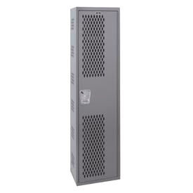 Hallowell HWBA212-1HG Hallowell® 1-Tier 1 Door Single-Point Ventilated Locker, 12"Wx12"Dx72"H, Dark Gray, All-Welded image.