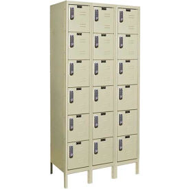 Hallowell UEL3288-6PT Knock-Down Electronic Access Locker Six Tier 3 Wide 36"W x 18"D x 78"H - Tan 