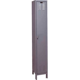 Hallowell UH1228-1A-HG Hallowell® ValueMax 1-Tier 1 Door Locker, 12"W x 12"D x 78"H, Dark Gray, Assembled image.