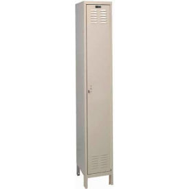 Hallowell UH1228-1PT Hallowell® ValueMax 1-Tier 1 Door Locker, 12"W x 12"D x 78"H, Tan, Unassembled image.