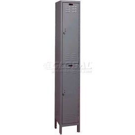 Hallowell UH1258-2A-HG Hallowell® ValueMax 2-Tier 2 Door Locker, 12"W x 15"D x 78"H, Dark Gray, Assembled image.