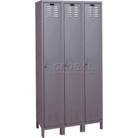 Hallowell UH3228-1HG Hallowell® ValueMax 1-Tier 3 Door Locker, 36"W x 12"D x 78"H, Dark Gray, Unassembled image.