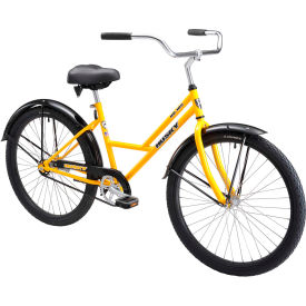 HLF DISTRIBUTING 160-108 Husky Bicycles 26" 3-Speed Lady Industrial Cruiser HD-105, Yellow image.