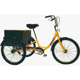 HLF DISTRIBUTING-107259 160-306 Husky Bicycles T-326 Industrial Tricycle, 26" Wheels, 600 Lb. Capacity,  Black w/ Cabinet image.
