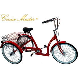 HLF DISTRIBUTING-107259 160-402 Husky Bicycles 24 Cruise Master Adult Tricycle, T324, Red image.