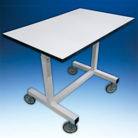 Hemco Corporation 50318 HEMCO® Mobile Adjustable Height Table, 35"W x 24"D x 30" to 36"H image.