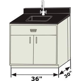 Hemco Corporation 70621 HEMCO® Magellan Sink Base Cabinet, 36"W x 30"D x 36"H, White image.