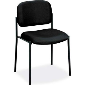 Hon Company BSXVL606VA10 basyx® by HON® Stacking Armless Guest Chair - Fabric - Black image.
