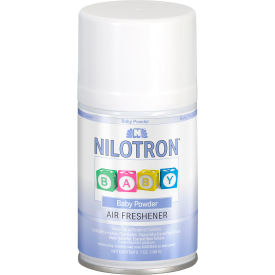 Nilotron Metered Air Fresheners, Baby Powder Scent, 7 oz. Refill, 12/Case