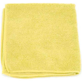 Hospeco 2501-Y-DZ Microworks Microfiber Towel 12" x 12" 220GSM, Yellow 12 Towels/Pack - 2501-Y-DZ image.