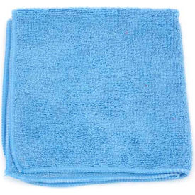 Hospeco 2502-B-DZ Microworks Microfiber Towel 16" x 16", Blue 12 Towels/Pack - 2502-B-DZ image.