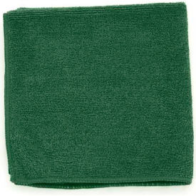 Hospeco 2502-DWG-DZ Microworks Microfiber Towel 12" x 12" 330GSM, Dark Green 12 Towels/Pack - 2502-DWG-DZ image.