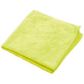 Hospeco 2511-Y-DZ Microworks Microfiber Towel 16" x 16" 220GSM, Yellow 12 Towels/Pack - 2511-Y-DZ image.