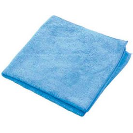 Hospeco 2512-B-DZ Microworks Microfiber Towel 12" x 12", Blue 12 Towels/Pack - 2512-B-DZ image.